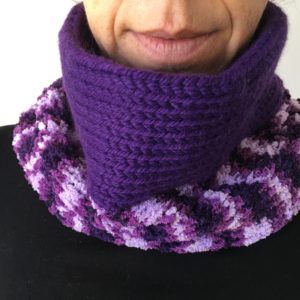 Tour de cou laine violet 1