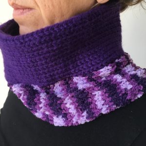 Tour de cou laine violet 2